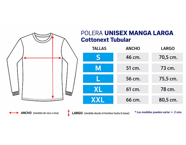 Polera Algodón Manga Larga Blanca Adulto