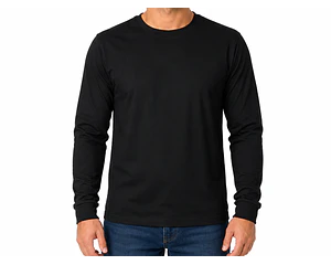 Polera Algodón Manga Larga Negra Adulto
