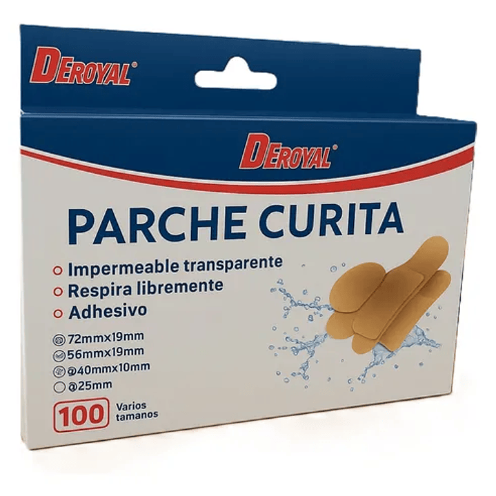 Parche Curita DeRoyal – Caja x100 Unidades (4 Tamaños) 1