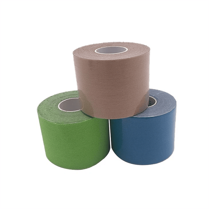 Tape Kinesiólogo Sin Caja – 5 cm x 5 m (Negro, Rosa, Verde, Azul, Amarillo, Morado) 1