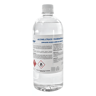 Alcohol Etílico Desnaturalizado Líquido 70% – 1 Litro, 500 ml y 250 ml
