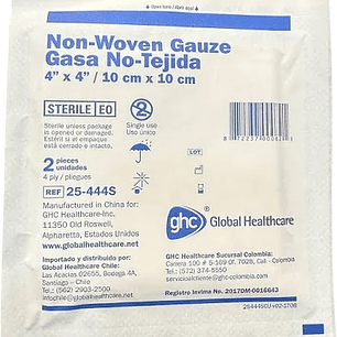 Global Healthcare – Gasa No Tejida Estéril (10x10 cm, 7.5x7.5 cm y 5x5 cm)