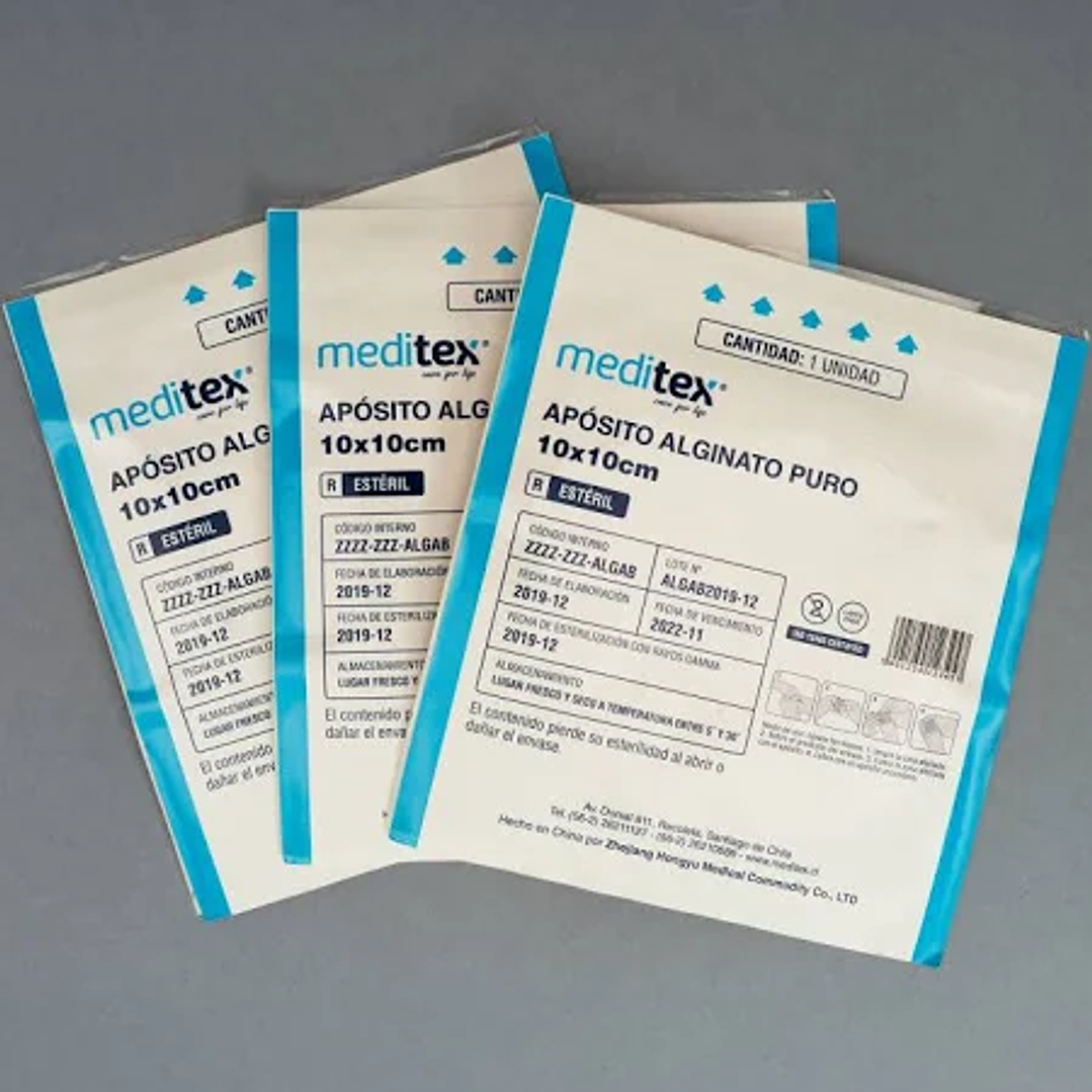 Apósito Antibacteriano de Alginato de Calcio y Plata(10x10cm) – Meditex 2