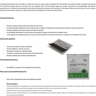 Apósito de Carbón Activado con Plata (Ag) – 10 x 10 cm (1 Unidad)