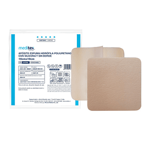 Apósito de Espuma Hidrófila de Poliuretano con Silicona – Sin Borde, Estéril (10 x 10 cm)