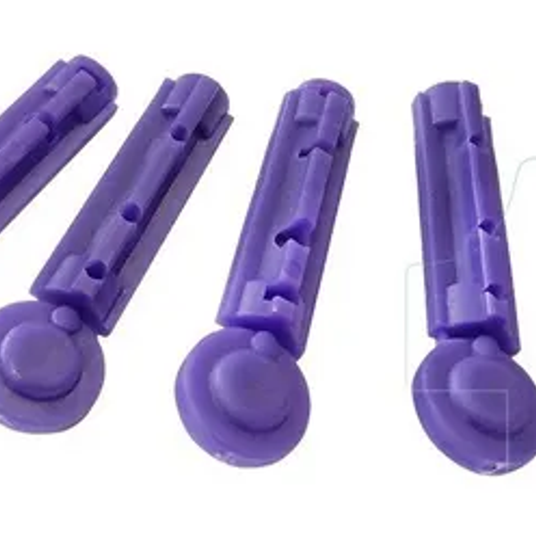Lancetas Desechables Moradas 28G – Bolsa x25 Unidades 2
