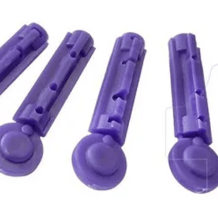 Lancetas Desechables Moradas 28G – Bolsa x25 Unidades
