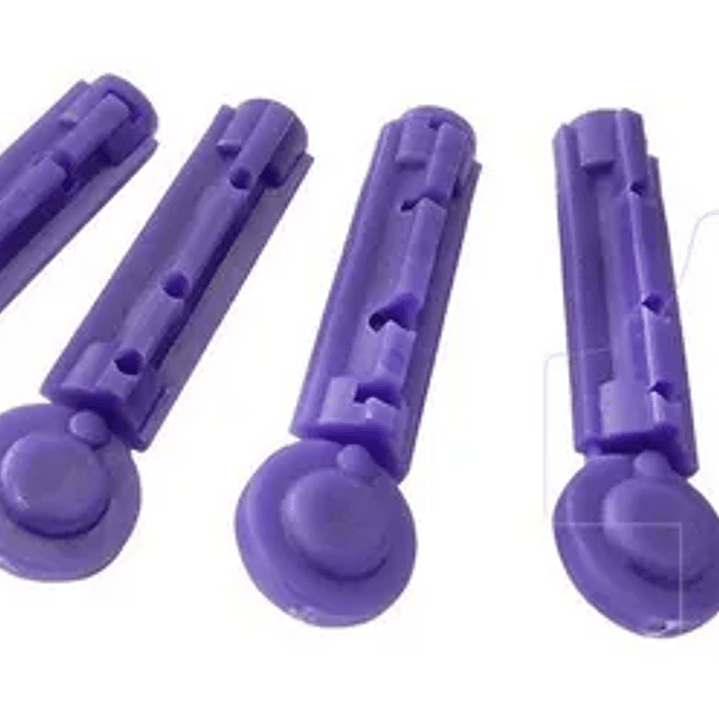 Lancetas Desechables Moradas 28G – Bolsa x25 Unidades 2