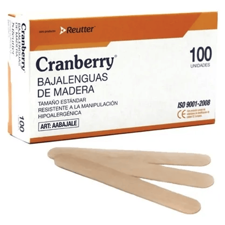 Bajalenguas de Madera – Caja x100 Unidades (Cranberry) 1