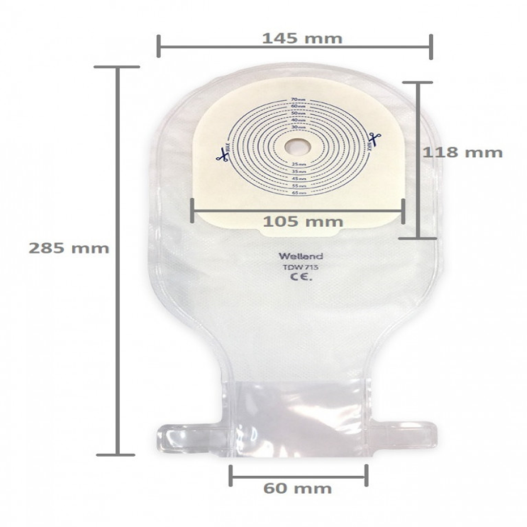Bolsa de Colostomía Welland Valore Café – Caja x10 Unidades 3