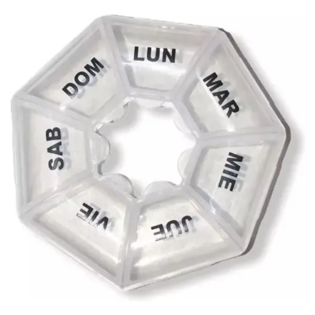 Pastillero Hexagonal y 3 dimesiones 3