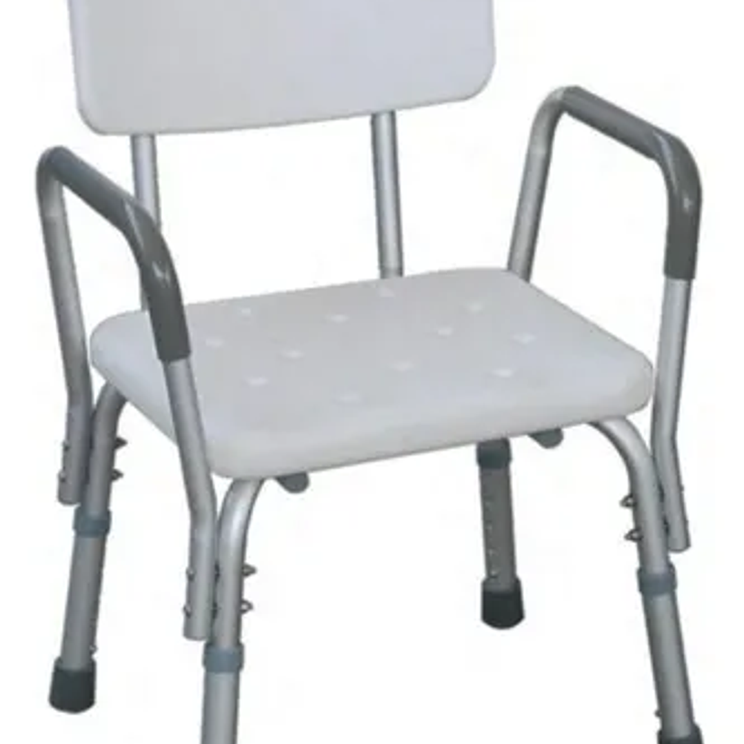 Silla para Ducha con Espaldar y Apoya Brazos 1