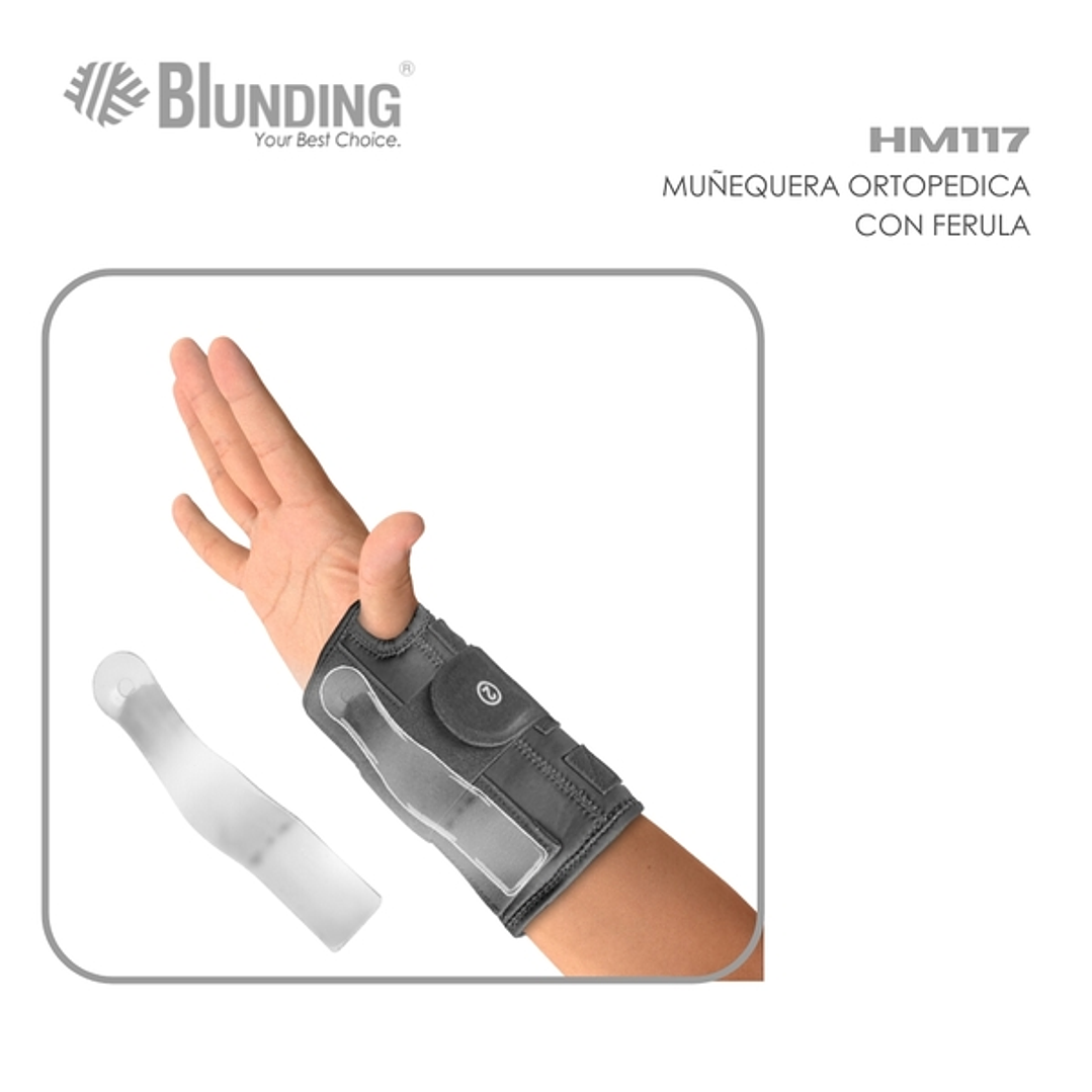 Muñequera Ortopédica con Férula Blunding HM-117 (Izquierda o Derecha) 3