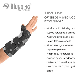 Órtesis de Muñeca con Dedo Pulgar Blunding HM-172