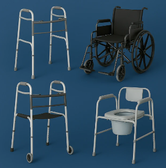 Andadores, Sillas de ruedas y de baño