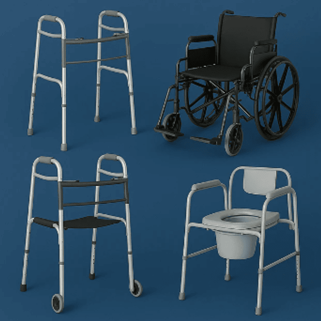 Andadores, Sillas de ruedas y de baño
