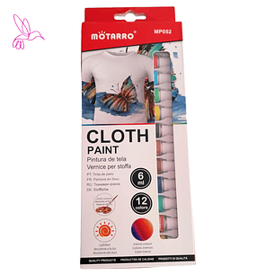 PINTURA DE TELA (CLOTH PAINT) -SET DE 12 COLORES