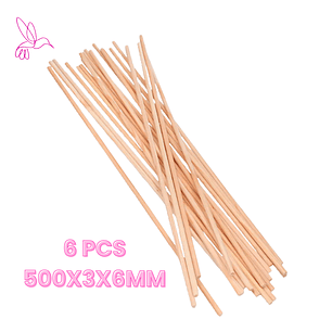 PALOS DE MADERA - 500X3X6MM - (6PCS)