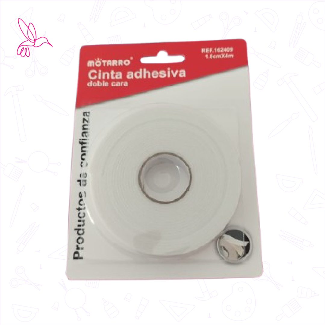 CINTA ADHESIVA DOBLE CARA CON ESPONJA 18MM X 4M 1