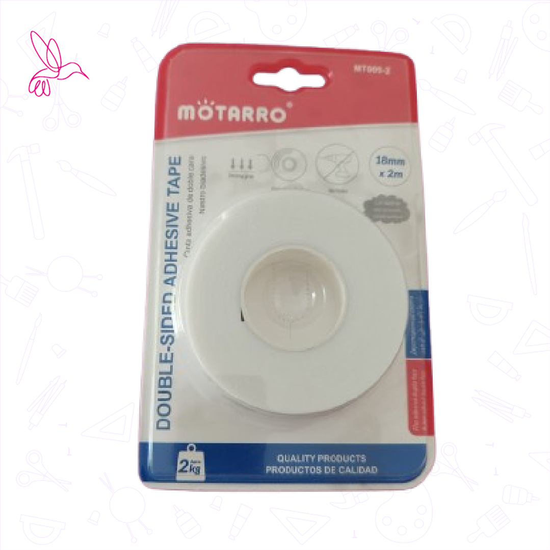 CINTA ADHESIVA DOBLE CARA CON ESPONJA 18MM X 2M 1