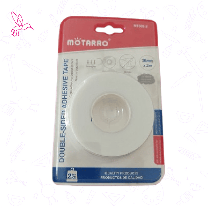 CINTA ADHESIVA DOBLE CARA CON ESPONJA 18MM X 2M 1