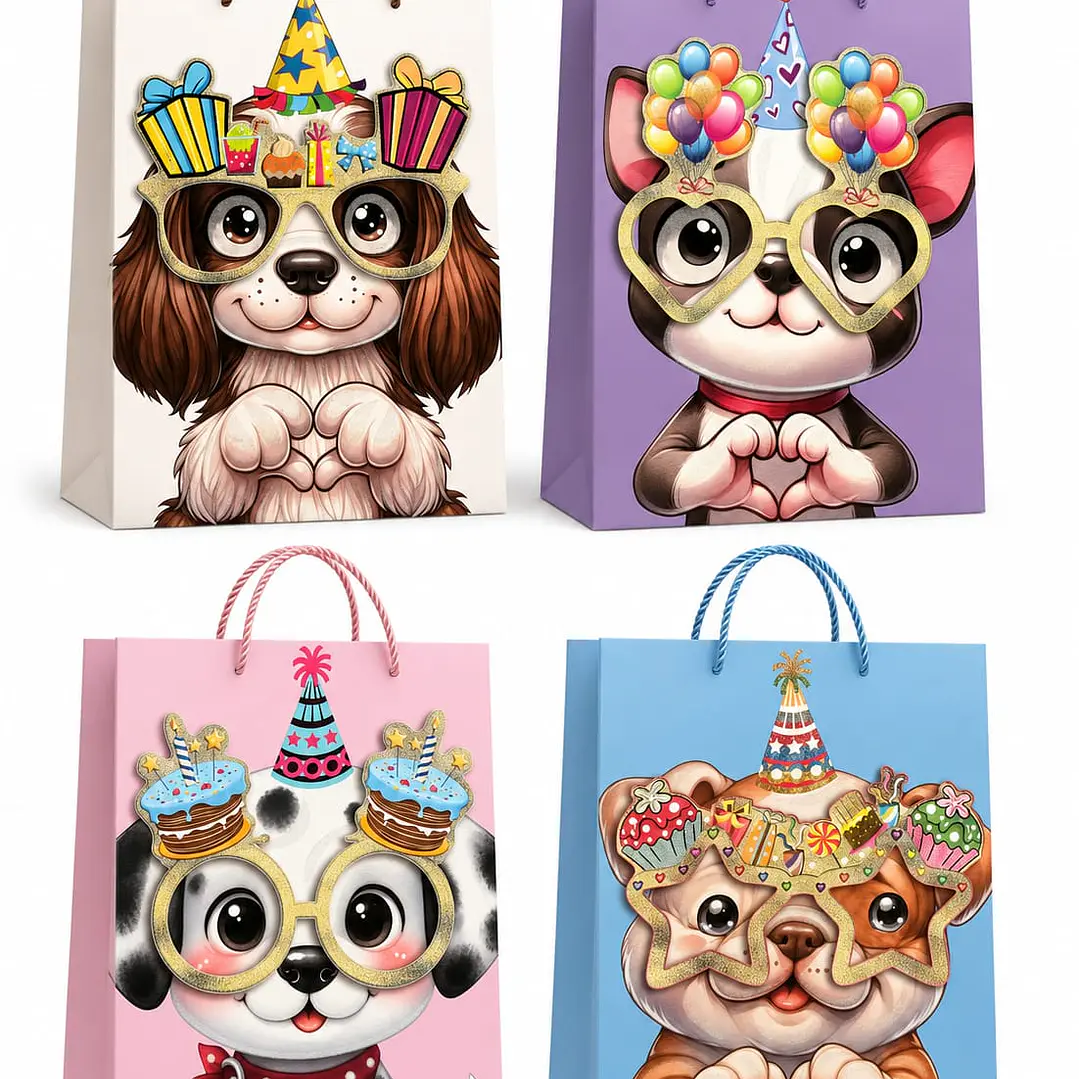 BOLSA DE REGALO-PERRITOS FESTIVOS  1