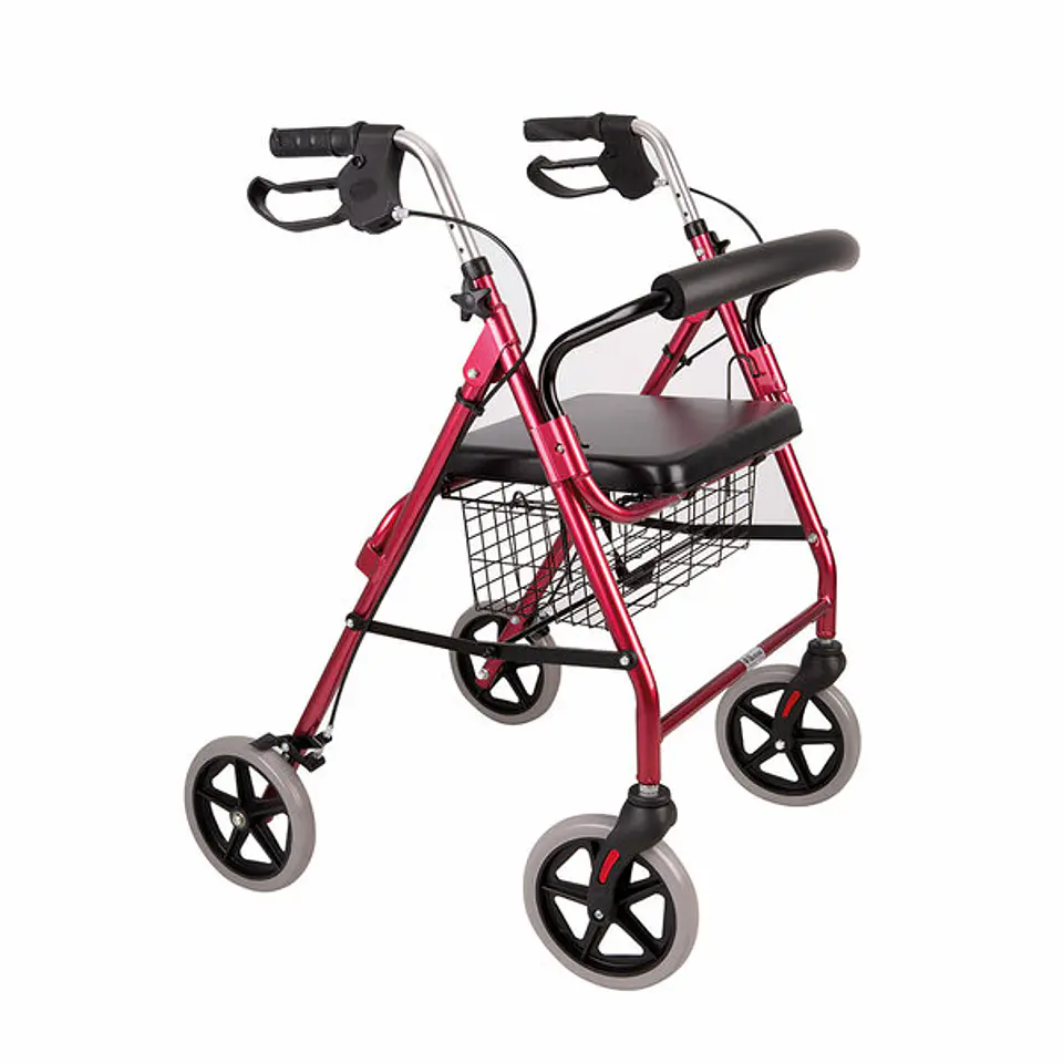 Andador 4 ruedas con asiento y canasto Blunding 1