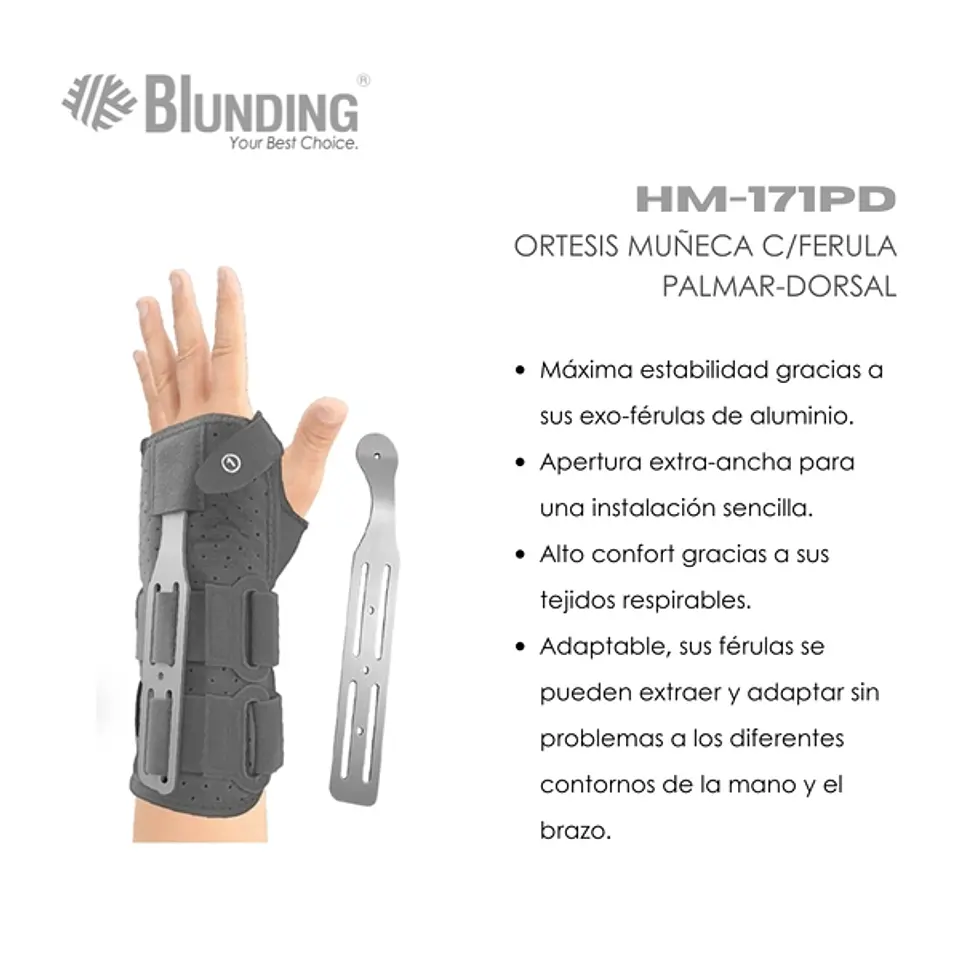 Órtesis muñeca con férula palmar-dorsal 5
