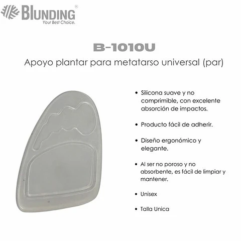 Apoyo plantar para metatarso (par) talla universal Blunding