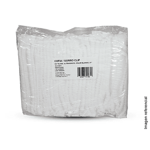 Gorro / Cofia clip (bolsa de 100 unidades)