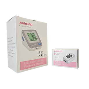 Pack tensiómetro digital de brazo + oxímetro de pulso Jumper