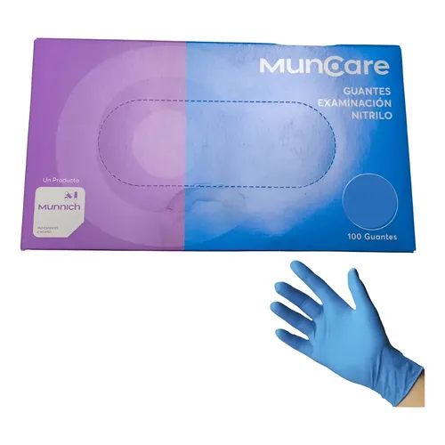 Guantes de nitrilo  desechables, Azul, caja  100 unidades 1