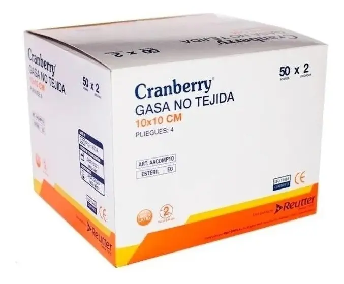 Gasa no tejida 10 x 10 cm. 50 sobres x 2 unidades - Caja 1