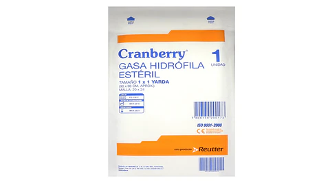 Gasa hidrófila estéril. 1 x 1 yarda (90 x 90 cm aprox.)- UNIDAD