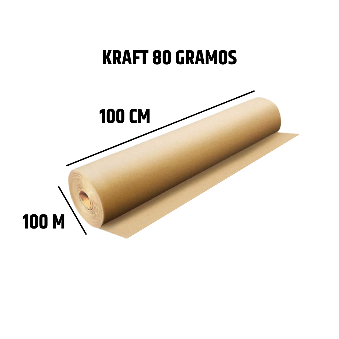 80 GRAMOS 100CM X 100M ROLLO PAPEL FRAFT