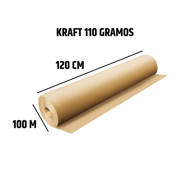 110 GRAMOS - 120CM X 100M ROLLO PAPEL FRAFT