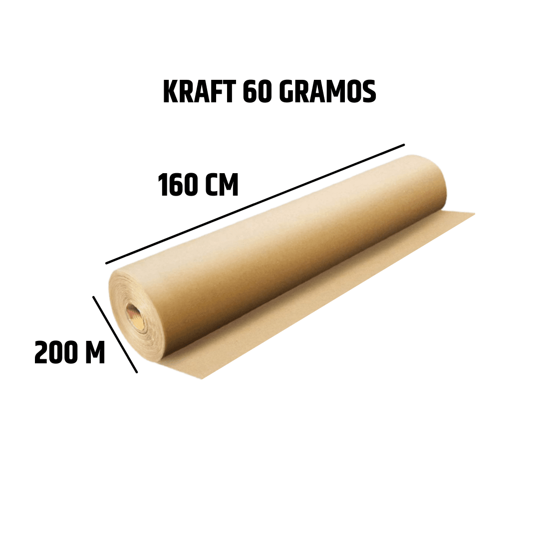 60 GRAMOS - 160CM X 200M ROLLO PAPEL FRAFT