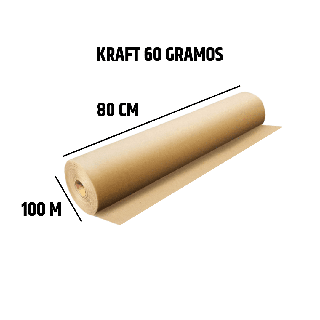 PAPEL KRAFT - 60 GRAMOS - 80CM X 100M Rollo de Papel Kraft