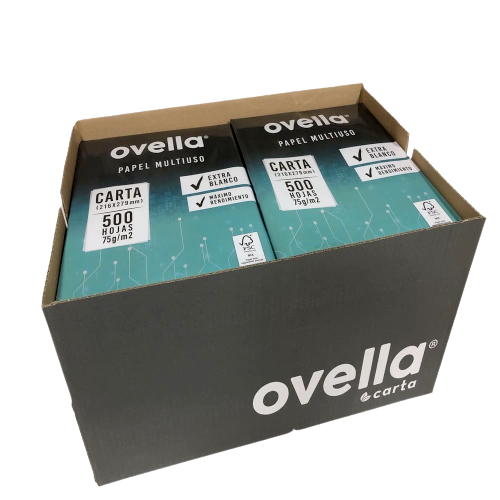 Resma de Papel de Carta Ovella de 75g/m2 con 500 Hojas