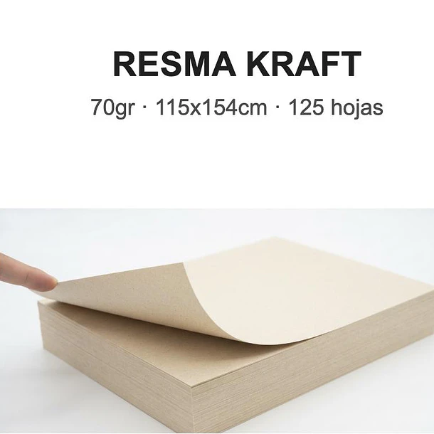 KRAFT 70 GRAMOS 115X154CM 125 HOJAS RESMA