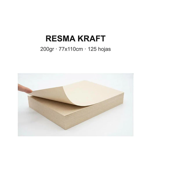KRAFT 200 GRAMOS 77X110CM 125 HOJAS RESMA