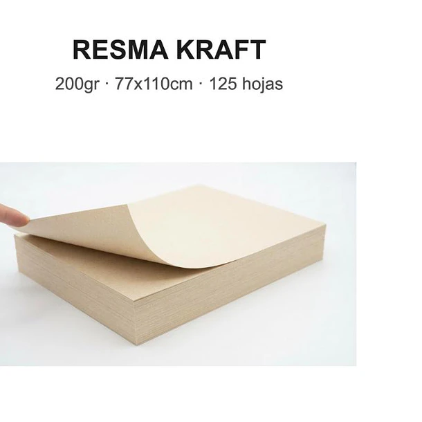 KRAFT 200 GRAMOS 77X110CM 125 HOJAS RESMA