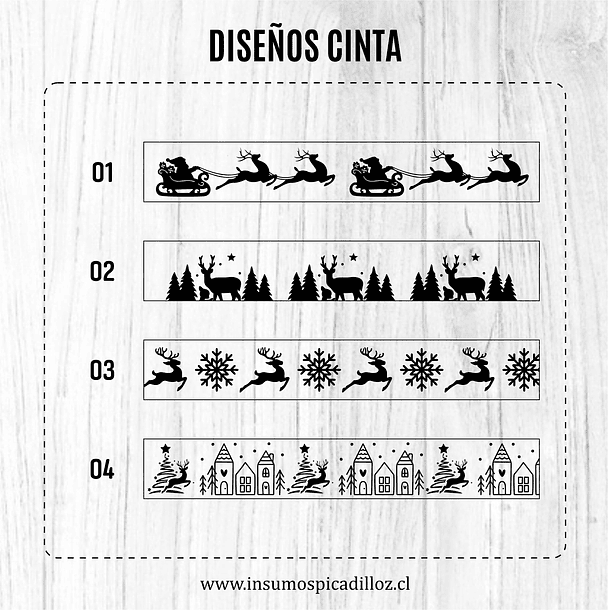 Cinta Satín/Raso diseños navidad por metro estampado plateado 6