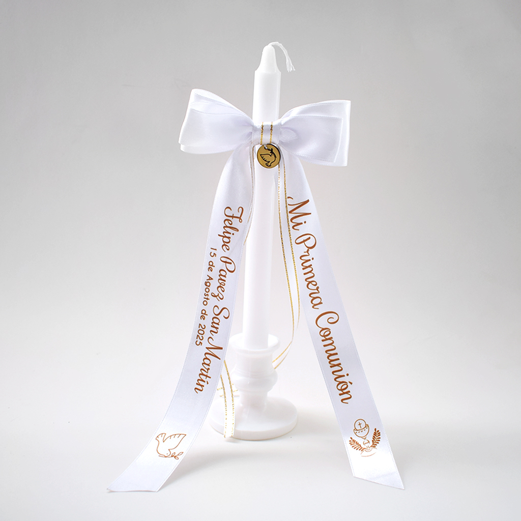 Cirio de Bautizo Vela Primera Comunión Personalizado -$19.950-