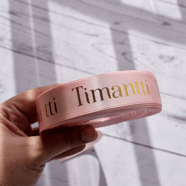 Cinta Satín/Raso personalizada con estampado dorado 22