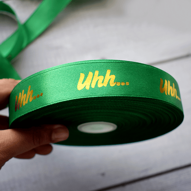 Cinta Satín/Raso personalizada con estampado dorado 24