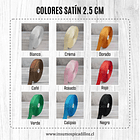 Cinta Satín/Raso personalizada con estampado plateado 2