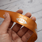 Cinta Satín/Raso personalizada con estampado plateado 18