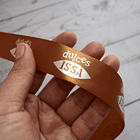 Cinta Satín/Raso personalizada con estampado plateado 20