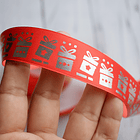 Cinta Satín/Raso personalizada con estampado plateado 22